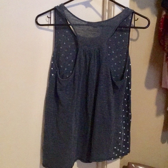 Navy blue tank top with white dots S - Picture 2 of 4